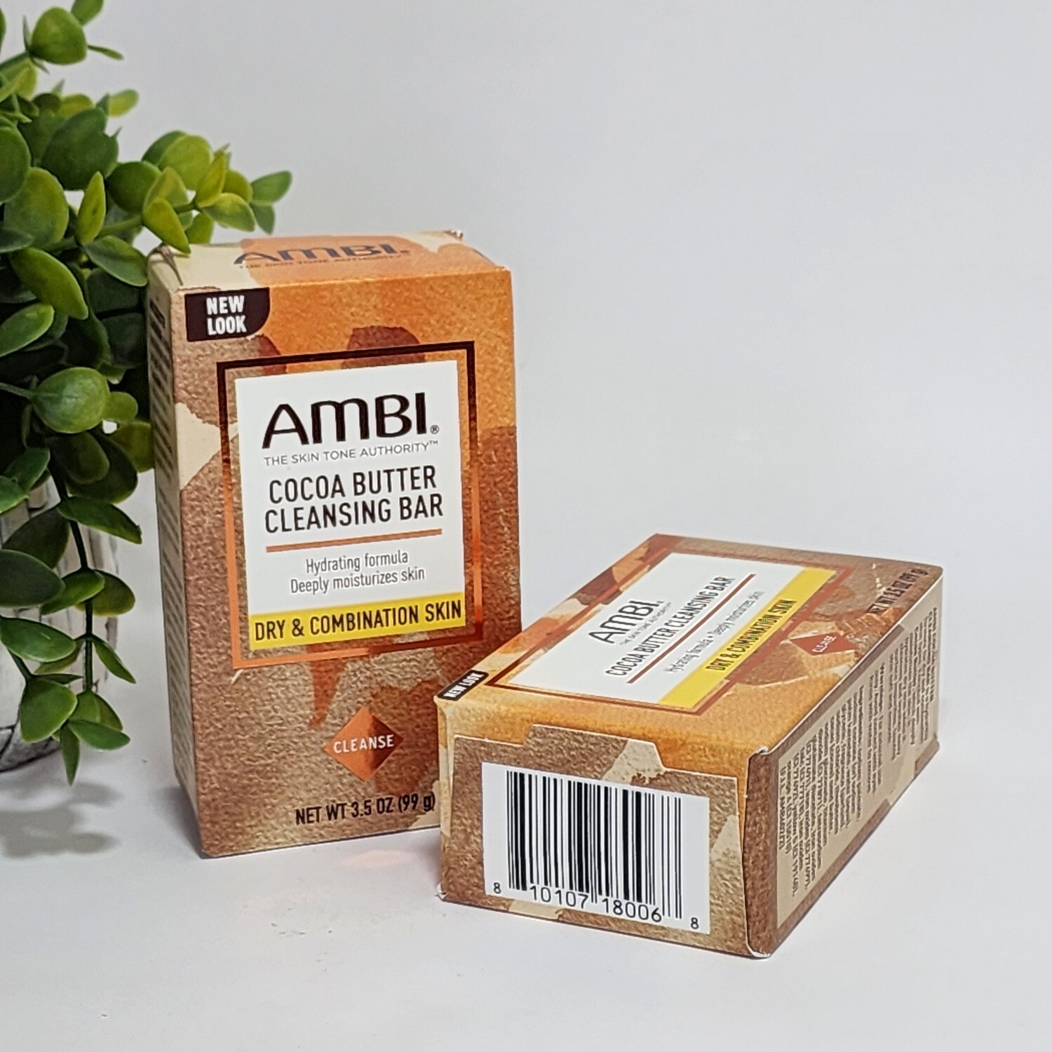 AMBI Cocoa Butter Cleansing Bar Soap Dry & Combination Skin 3.5 oz each – 2-Pack