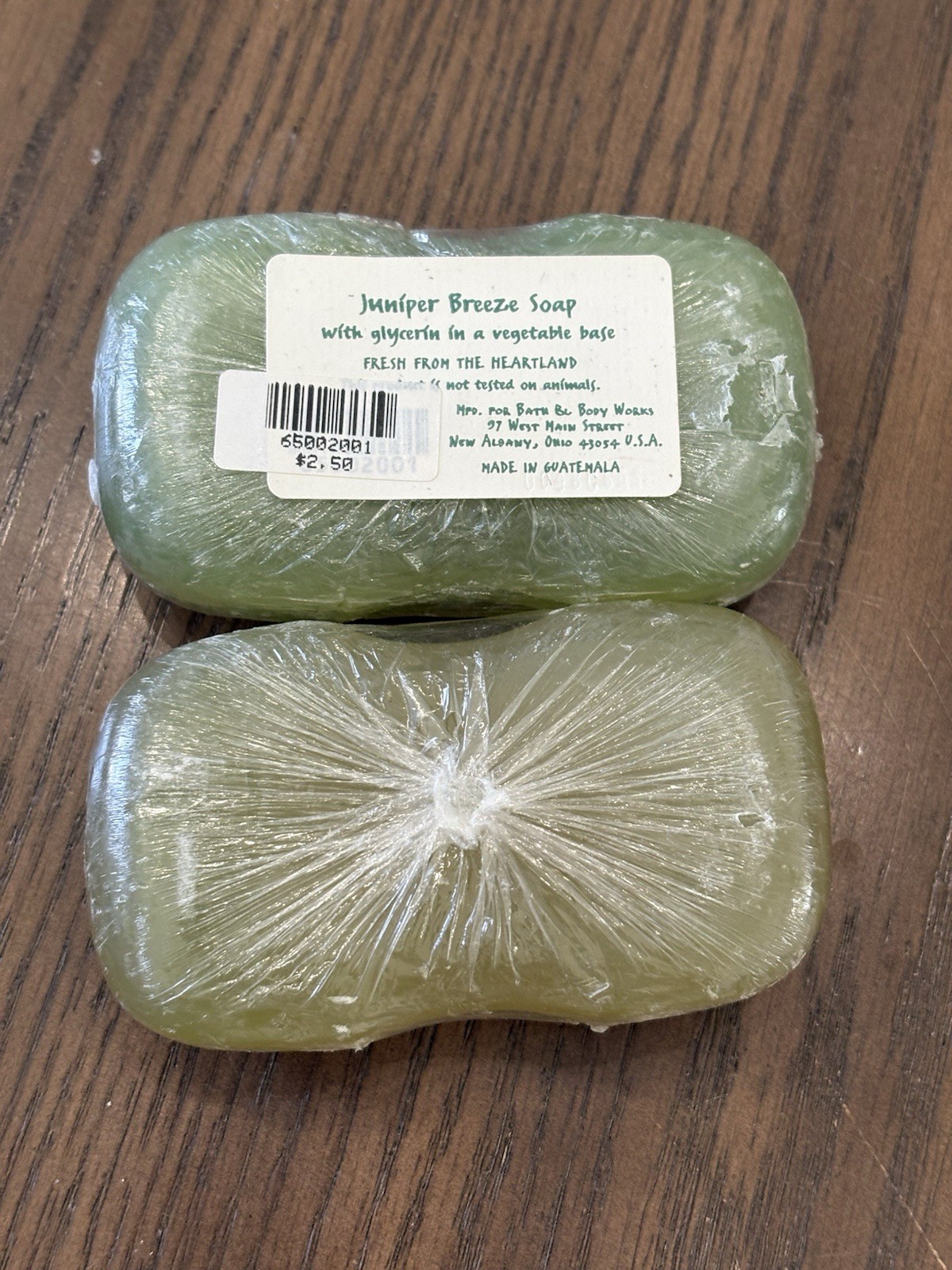 Vintage Bath Body Works Lot Of 2 Juniper Breeze Bar Soap Glycerin 4.5oz Each