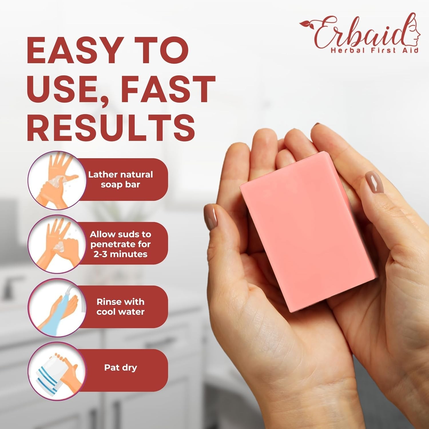 Calamine Soap Bar for Itching – All Natural Instant Itch Relief – Calming Calami