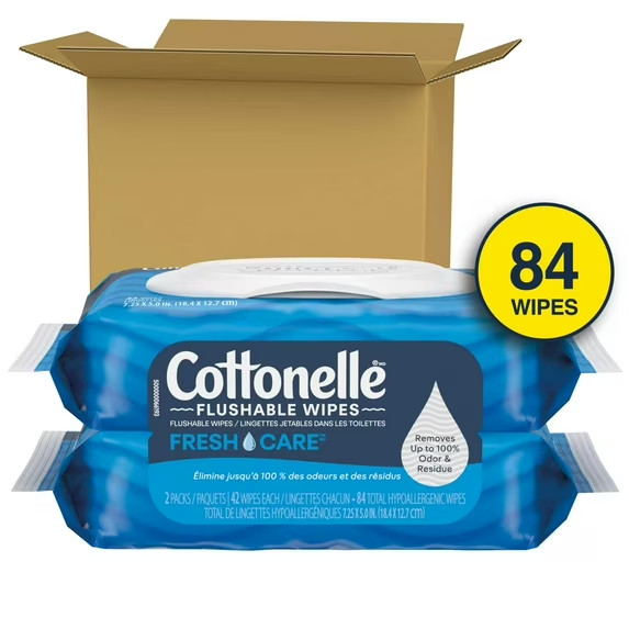 Cottonelle Flushable Wet Wipes 42 Per Bag 1008 Count, DISHEVELED BAGS LONG DATES