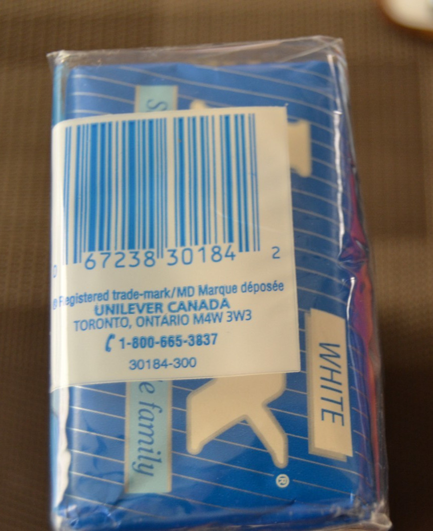Vtg LUX Soap 90g 6 Bar Package White Unilever Canada Blue Stripe Paper Wrap NOS