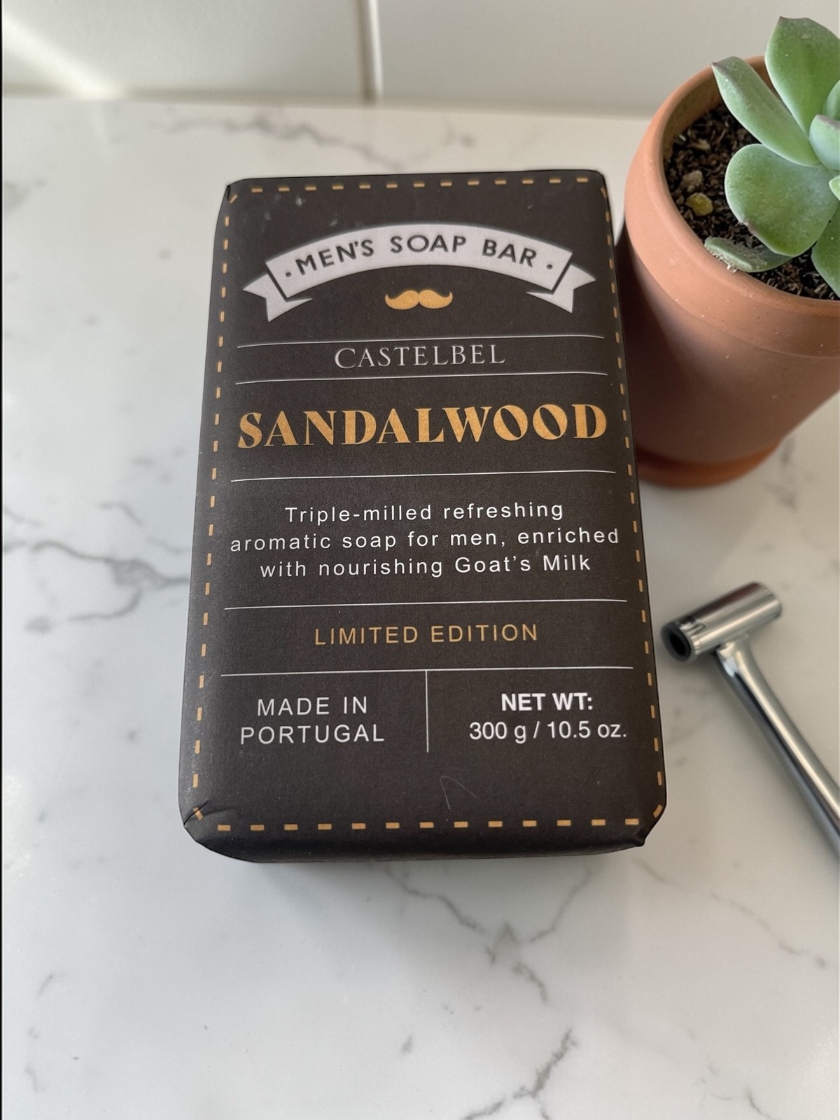 Castelbel Limited Edition Sandalwood Men’s Soap Bar 10.5 oz | Goat’s Milk