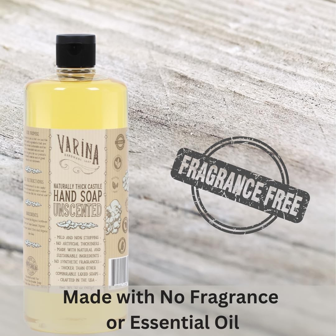 32oz Liquid Organic Castile Soap – Thicker Formula for Everyday Hand Care