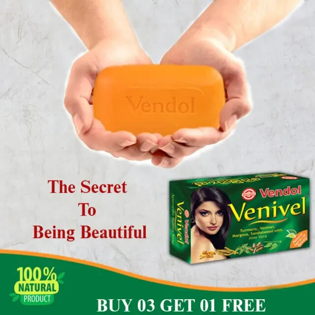 80g VENIVEL SOAP Herbal Ayurveda Beauty for Gold Skin Pure Natural from SriLanka