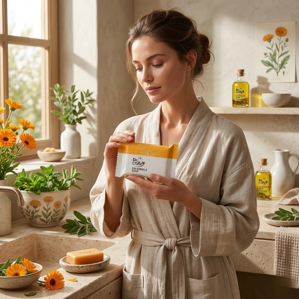 Dr. . Tuna Calendula Soap Bar, Calendula Oil and Chamomile Extract Formula fo…