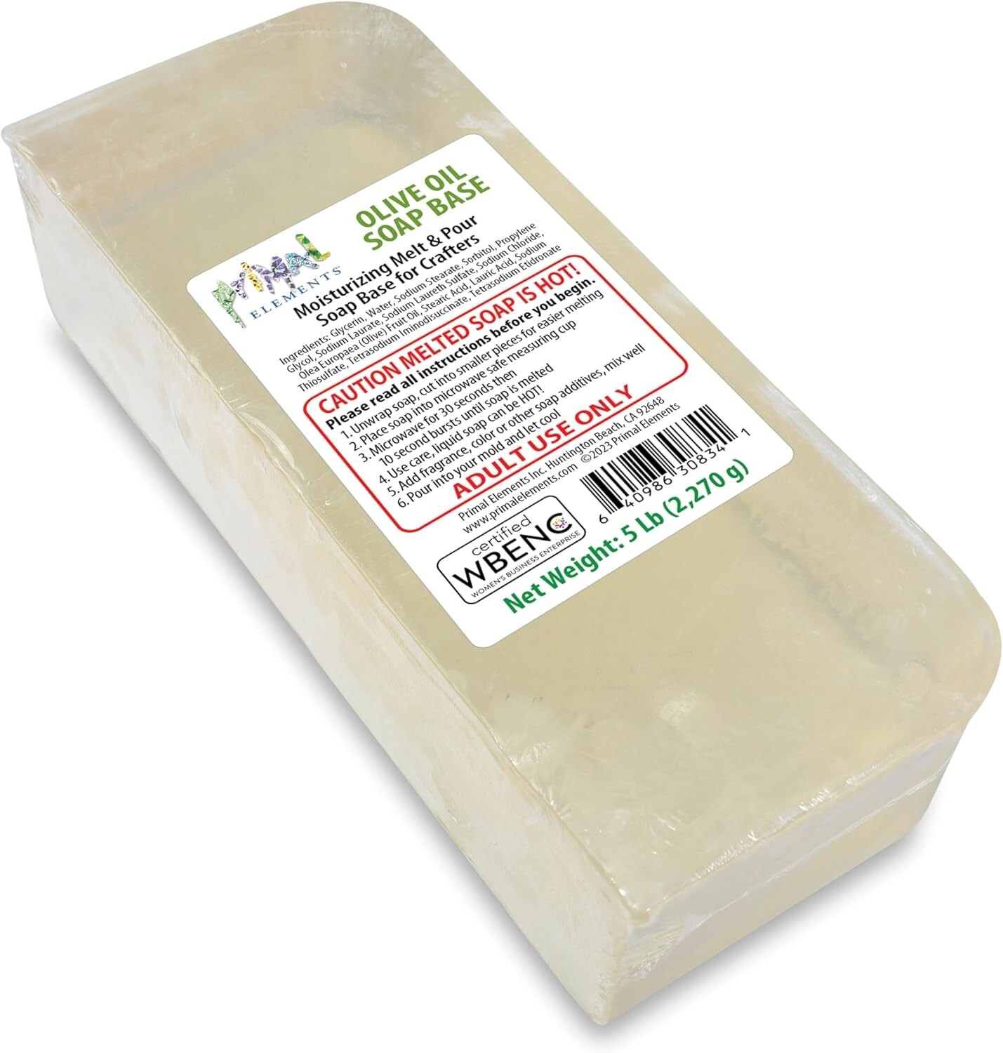 Moisturizing Olive Oil Soap Base – 5 lb Vegan Bar for Crafting Unique Soaps
