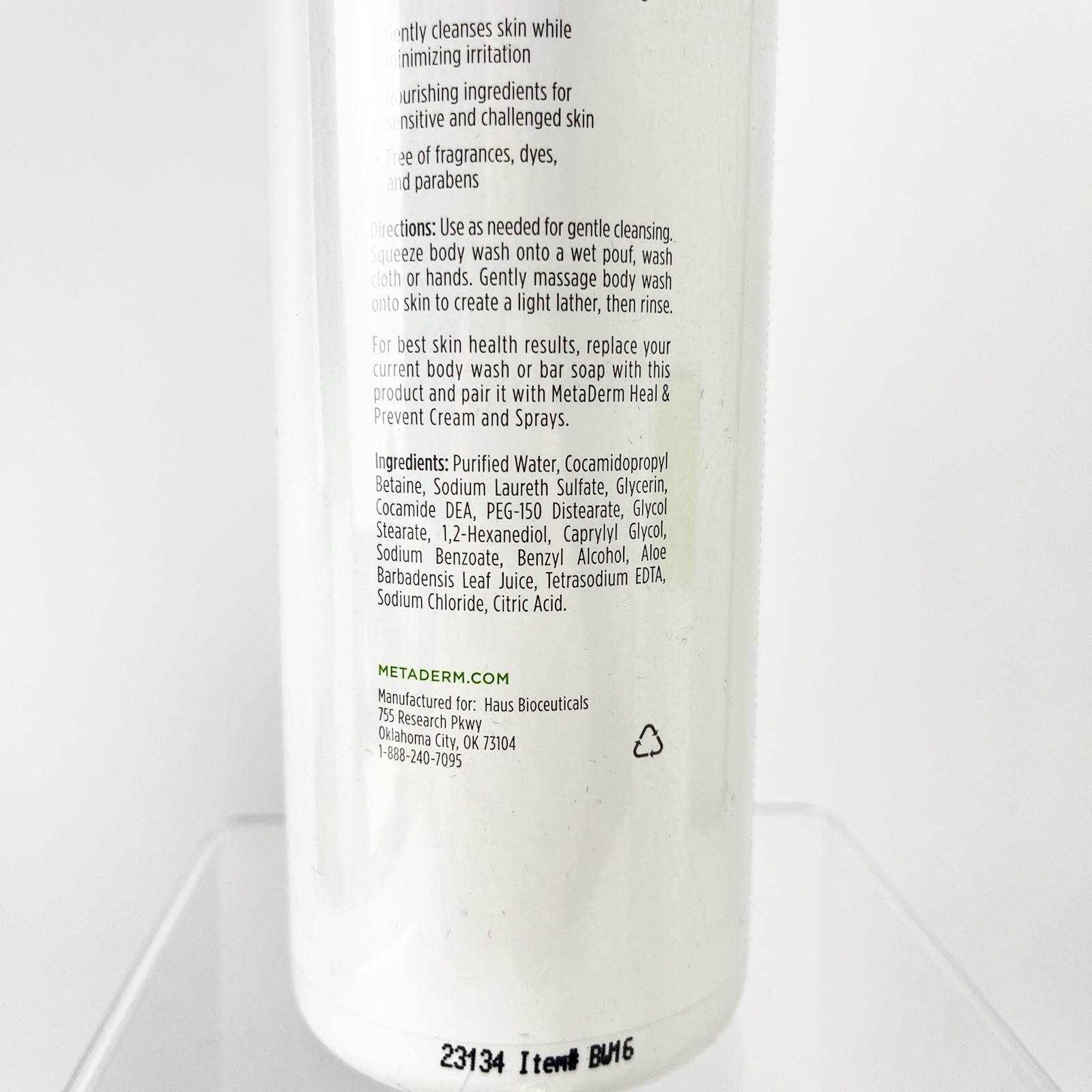 NIB Sealed 2 MetaDerm Clean & Care Body Washes – 16 Fl Oz – Eczema Dry Skin