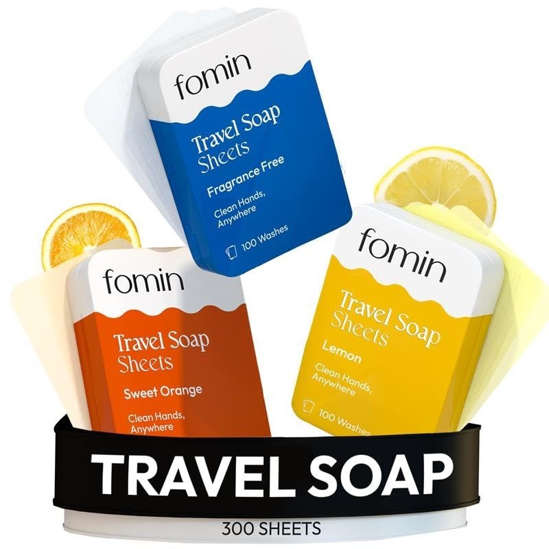 Portable Antibacterial Soap Sheets – 300 Dissolvable Travel Hand Wash Sheets, Un
