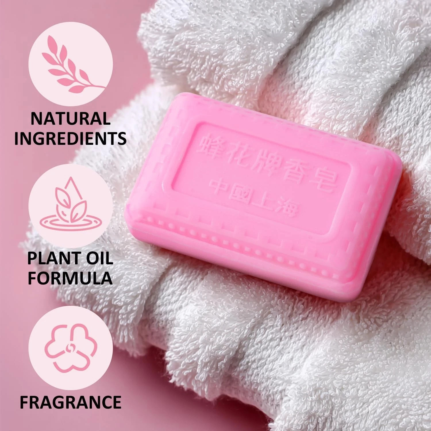 Bee & Flower Soap Rose 4.4 oz Each (Pack of 4)