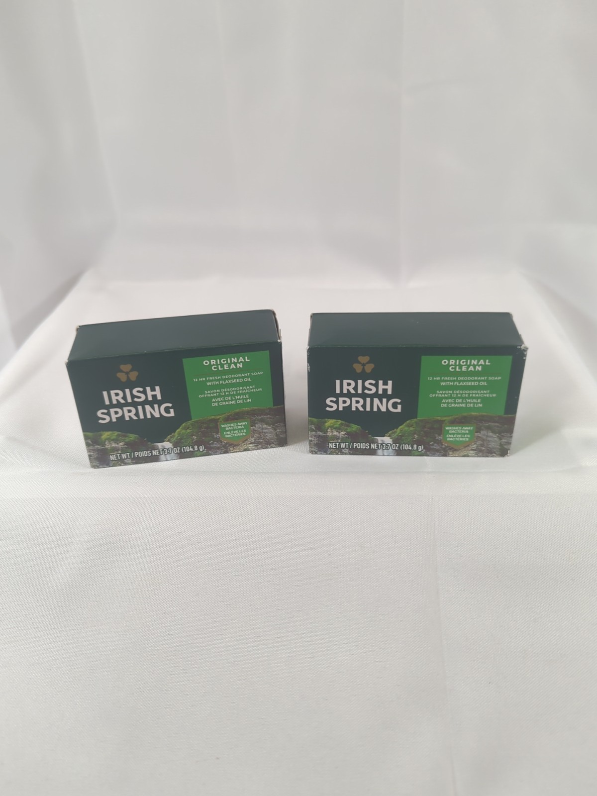 Irish Spring 2ct Original Clean 3.7 oz Soap Bars W/Flaxseed Oil Made in Mexico