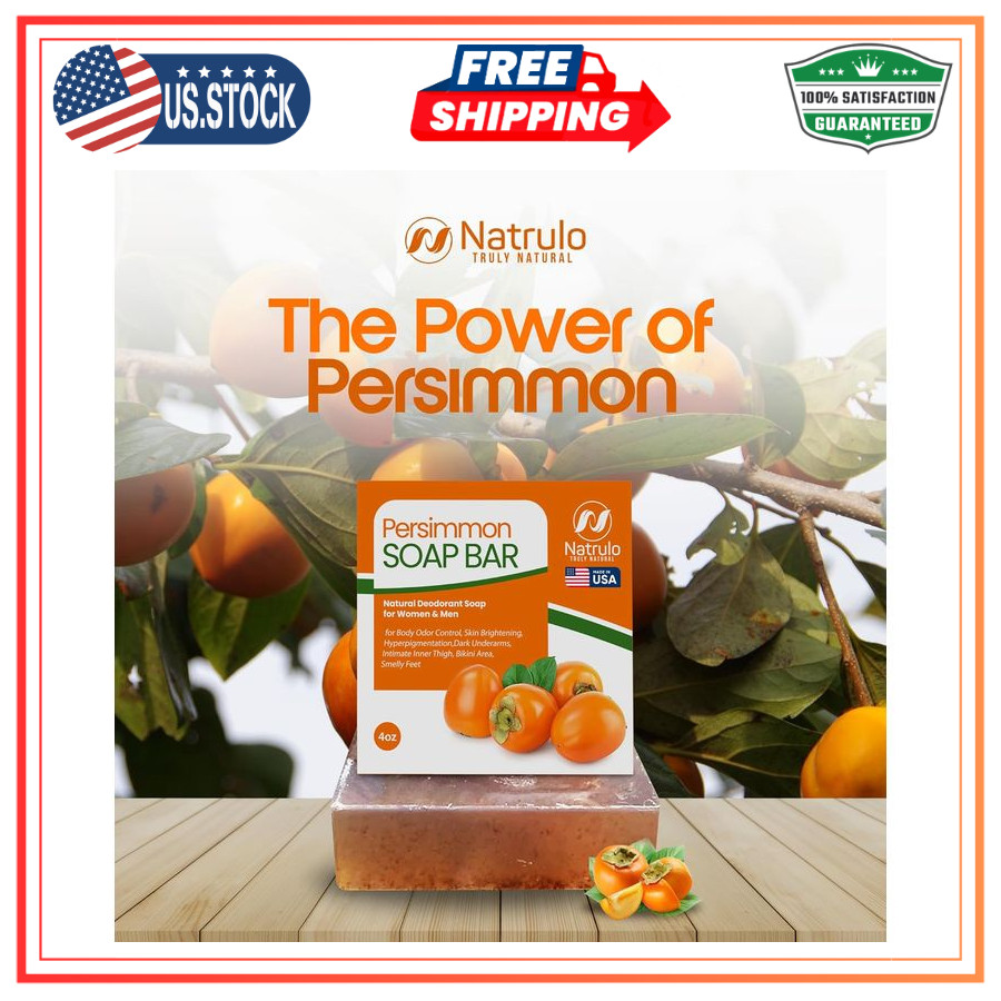 Natrulo Persimmon Soap Bar for Body Odor Control Â?? Purifying Deodorizing Body