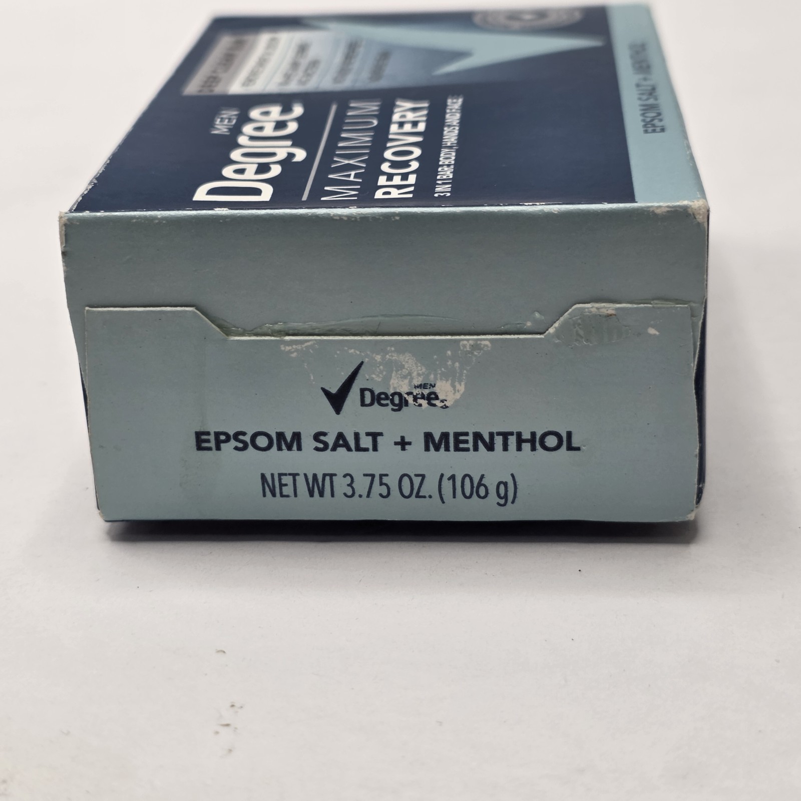 Degree Men Maximum Recovery Deep Clean Bar Soap Lot Of 3 Epsom & Menthol NIP