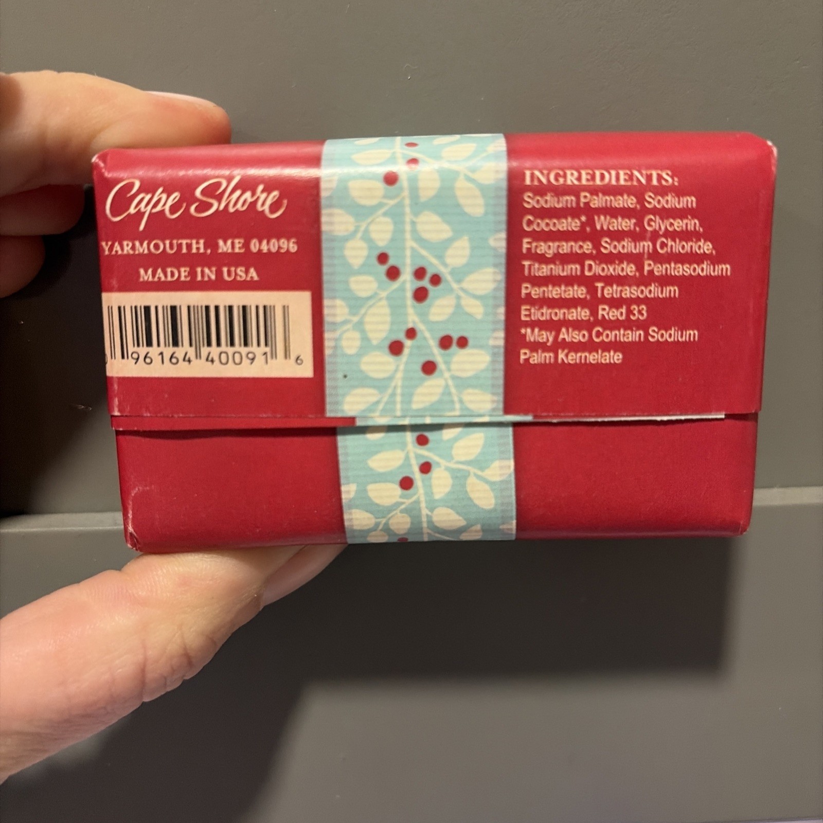 Vintage Cape Shore Cranberry Bar Soap 3. oz Vtg Prop Holiday