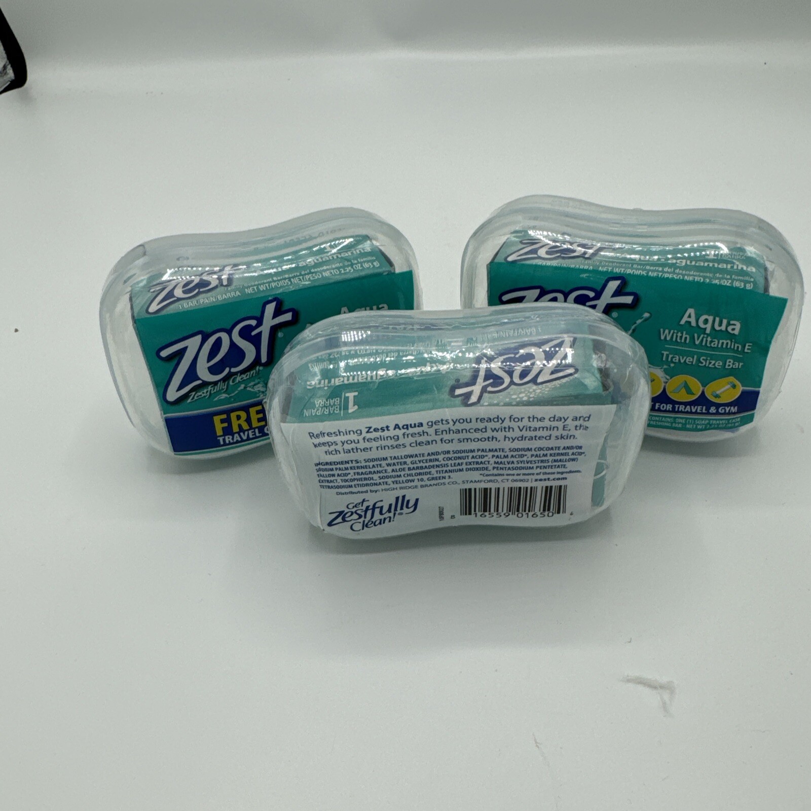 ZEST 3- AQUA With Vitamin E – Travel size with case (3) 2.35 oz RaRe