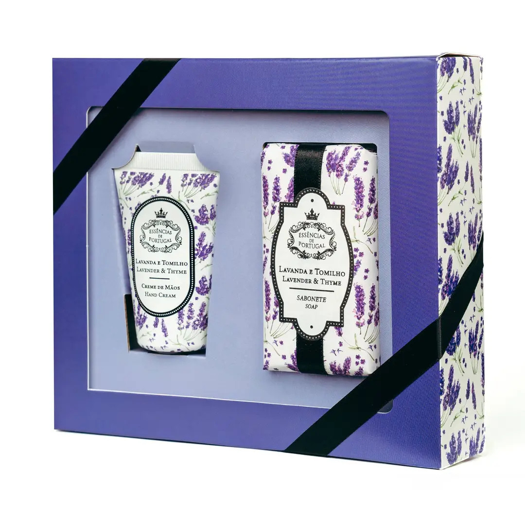 Essencias De Portugal, Lavender & Thyme Care Set, Soap & Hand Cream Duo