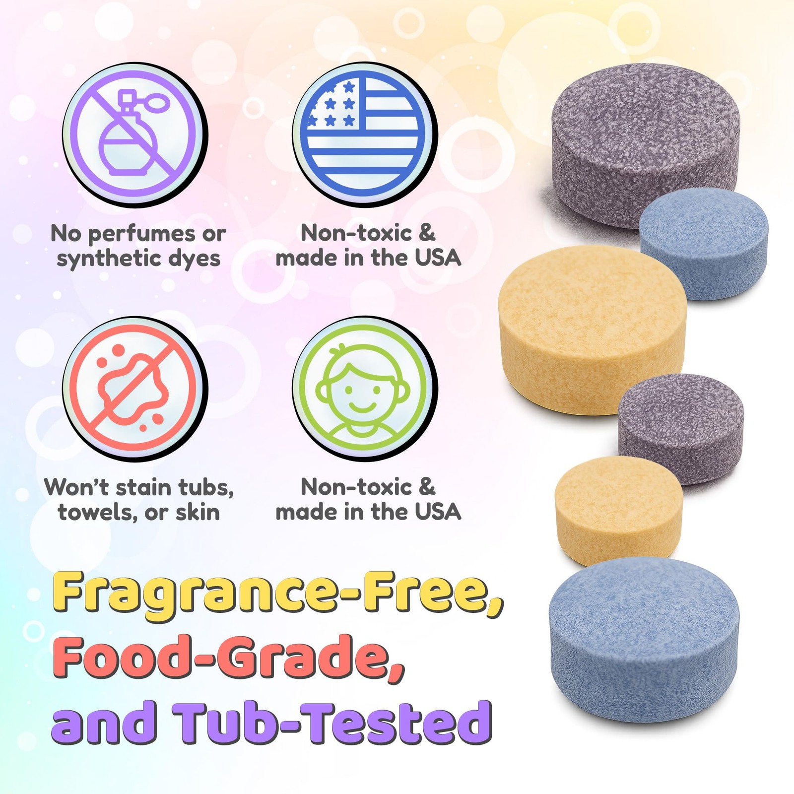 Color MyBath Bath Color Tablets for Kids, 300 Count – Non-Toxic, Color Changing