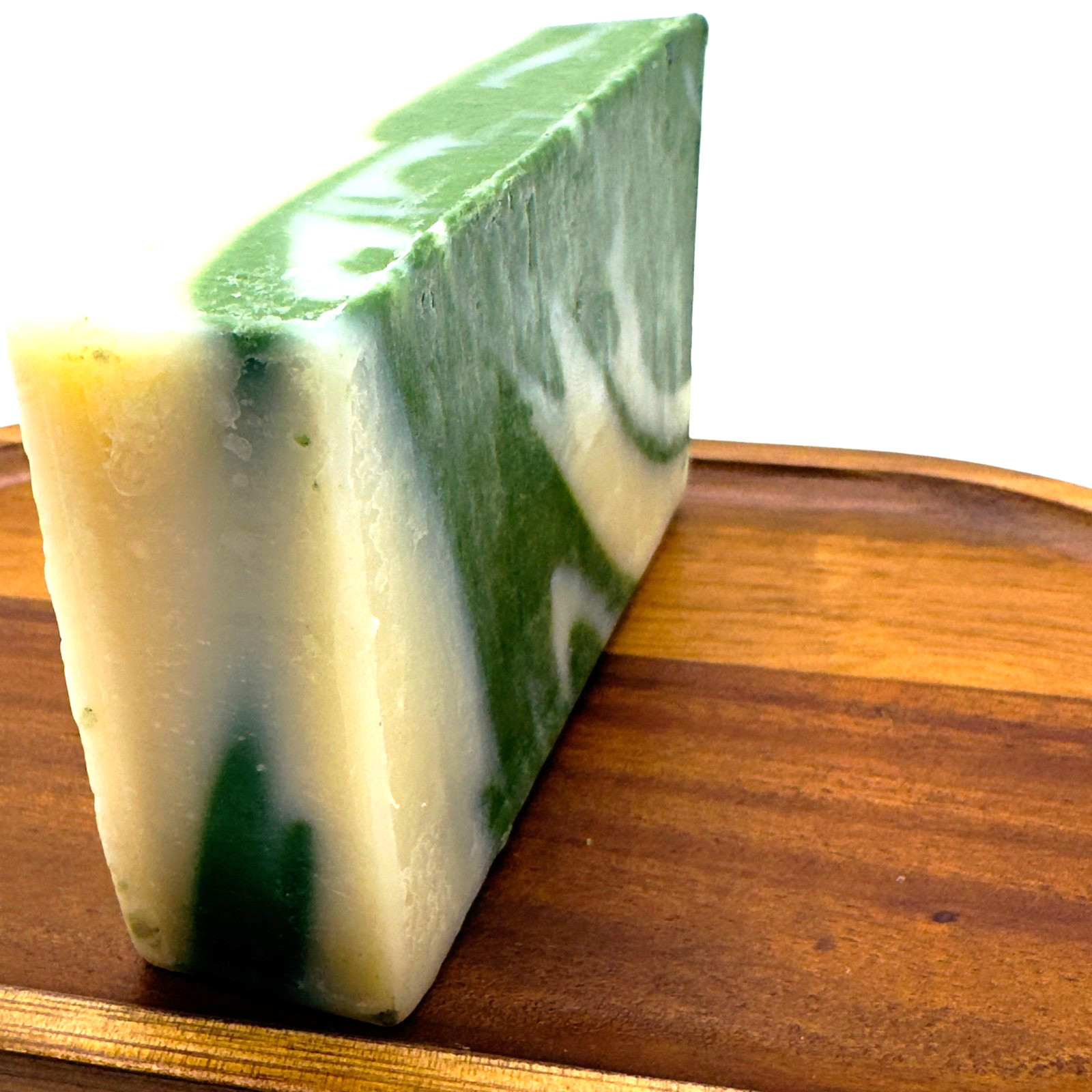 Handmade natural Soap Bar 4.8oz Green Swirl Charcoal Forest Veil Cascade scent