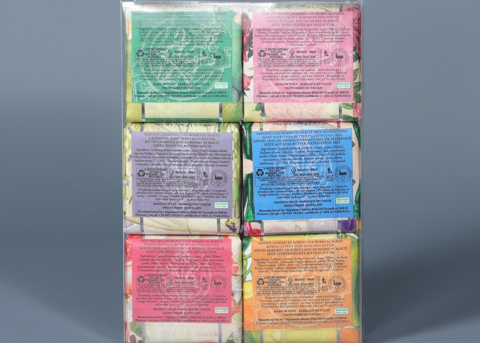 LA FLORENTINA Assorted Individually Wrapped Soaps 6×3.7oz. Italy #2
