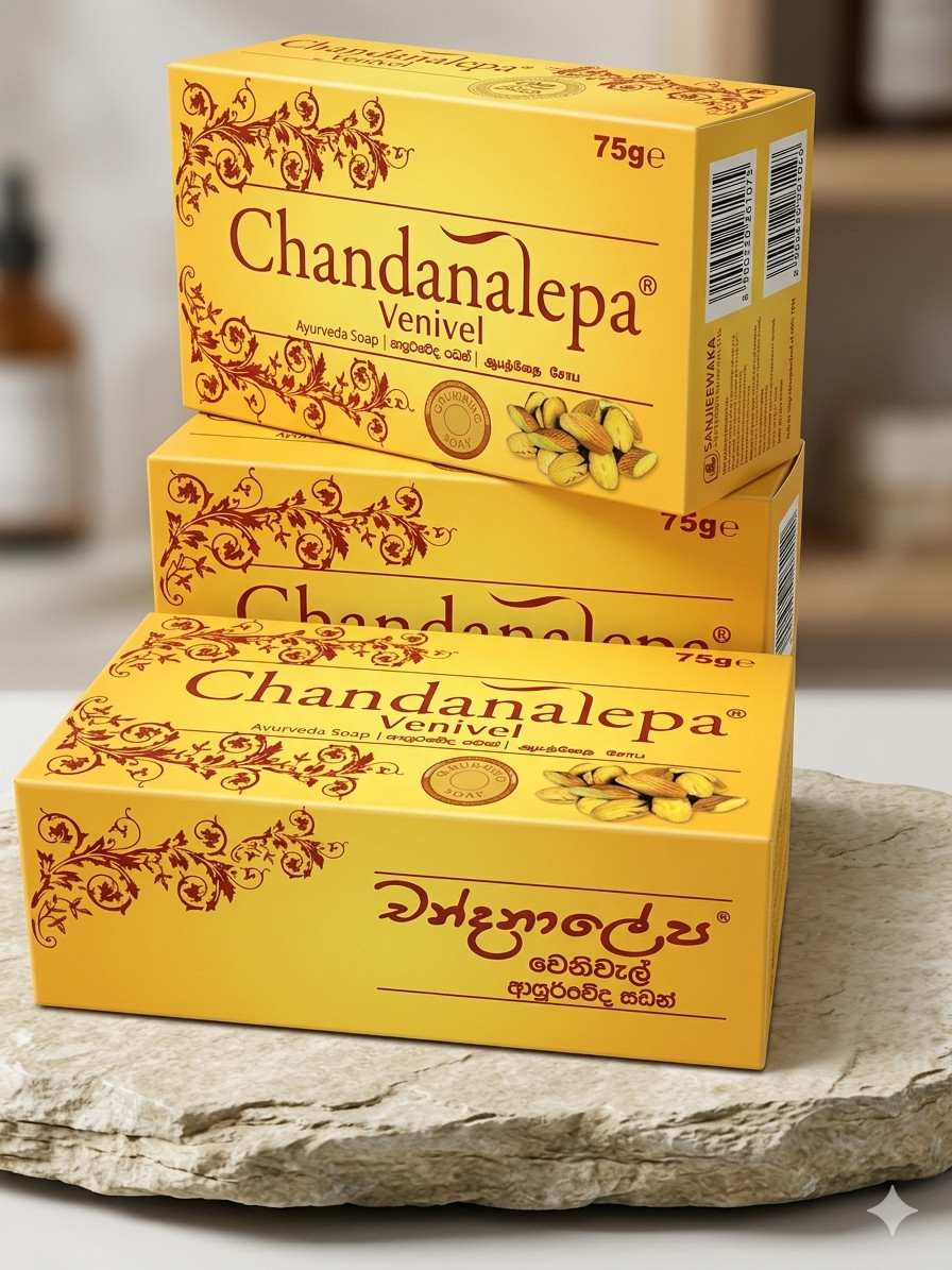 Chandanalepa Ayurvedic Venivel Herbal Soap – Yellow vine / Tree turmeric 3pcs