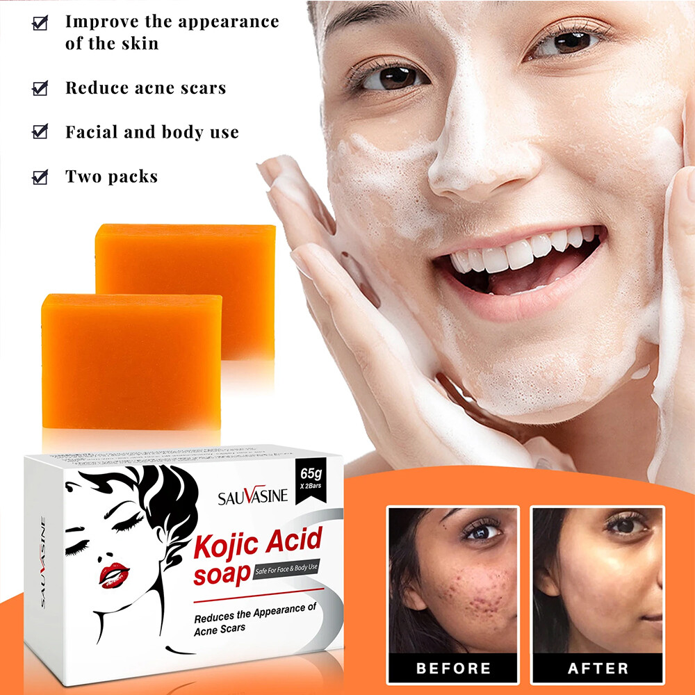 1-5X Kojic Acid Soap Dark Spot Whitening Turmeric Soap Skin Bleaching Lightening
