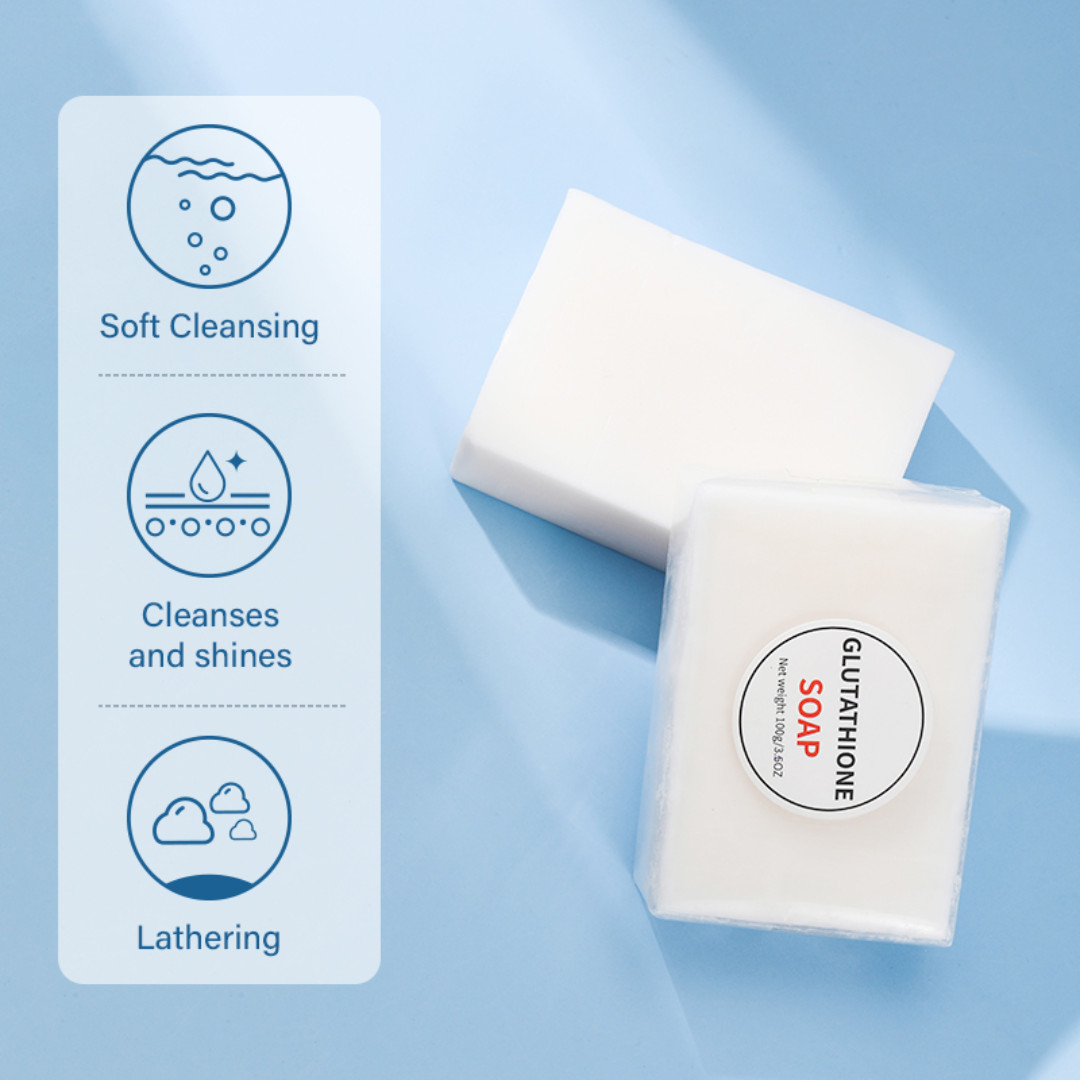 [ Pack of 5] Pure GLUTATHIONE SOAP Skin Whitening Bleaching Facial Soap Bar 100g