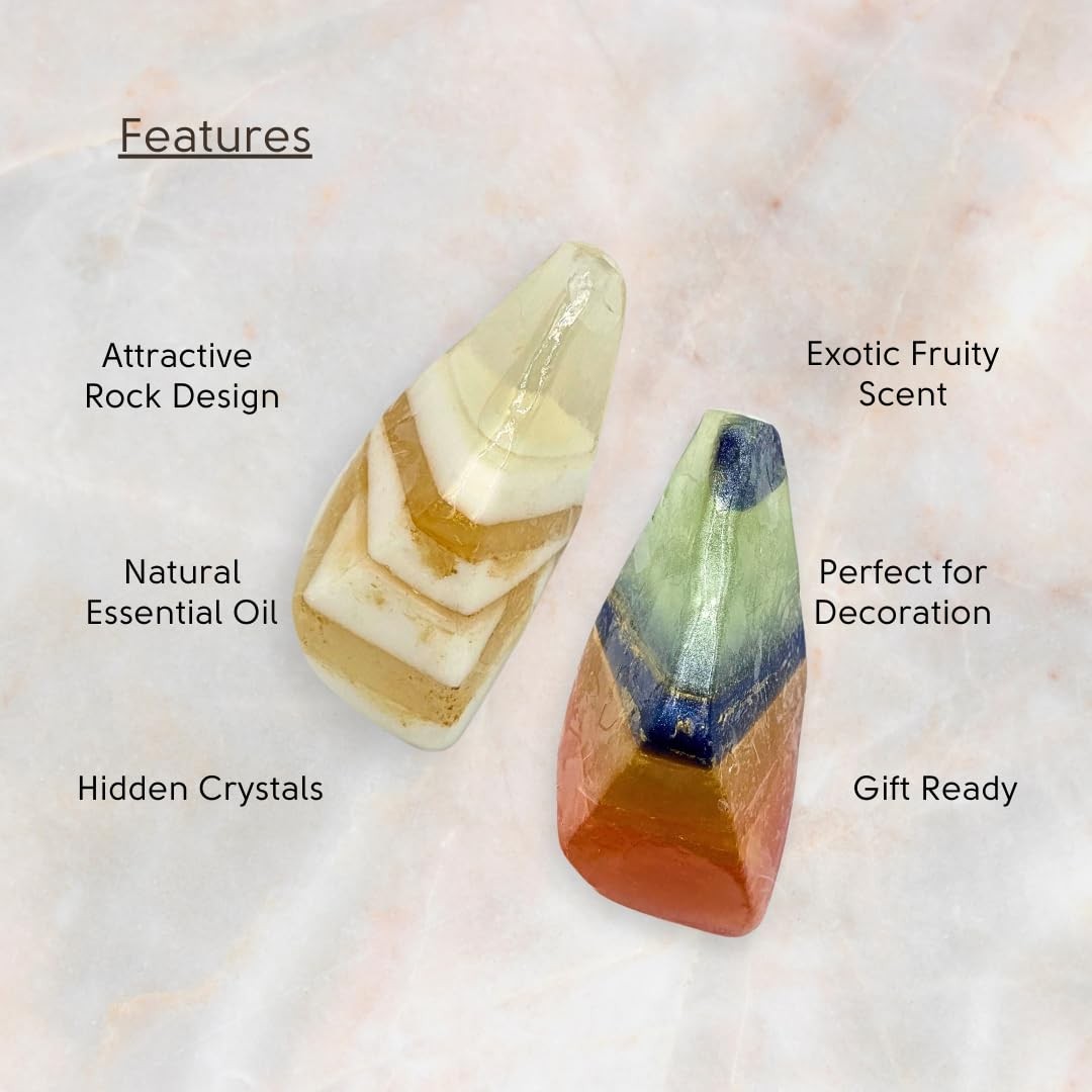 Rocksoap Bar Soap-Gemstone Soaps with Real Crystals Inside- Moisturizing & Sc…