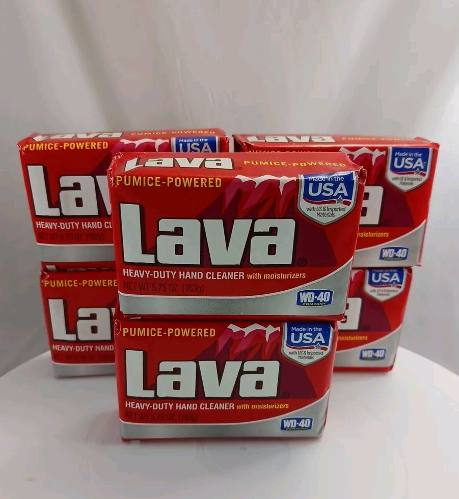 6 Pack LAVA Bars Soap 5.75 Oz Heavy Duty W/Pumice – Hand Cleaner Grease Dirt