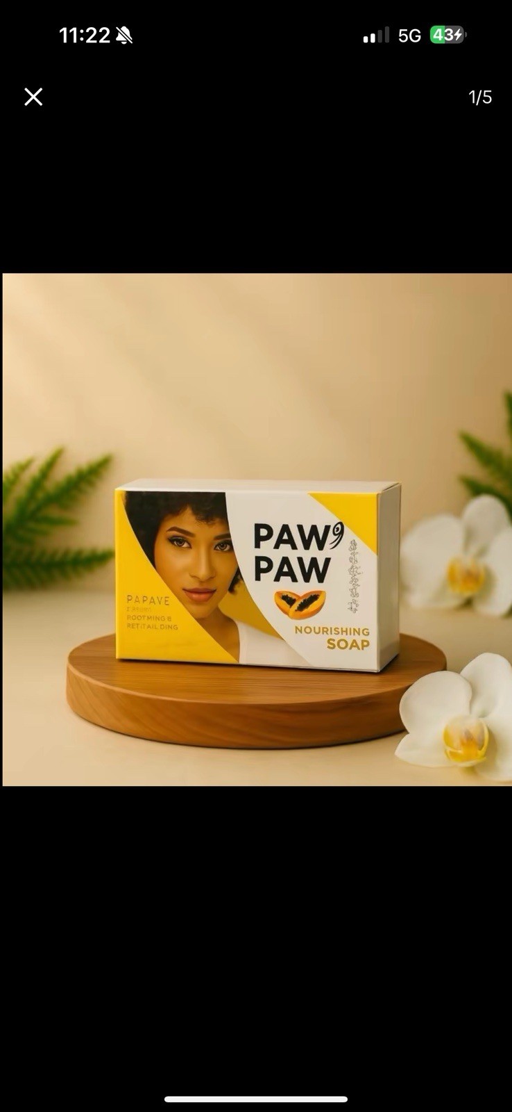 Paw Paw Clarifying Soap Bar Set of 6 Papaya for Body Face Hands