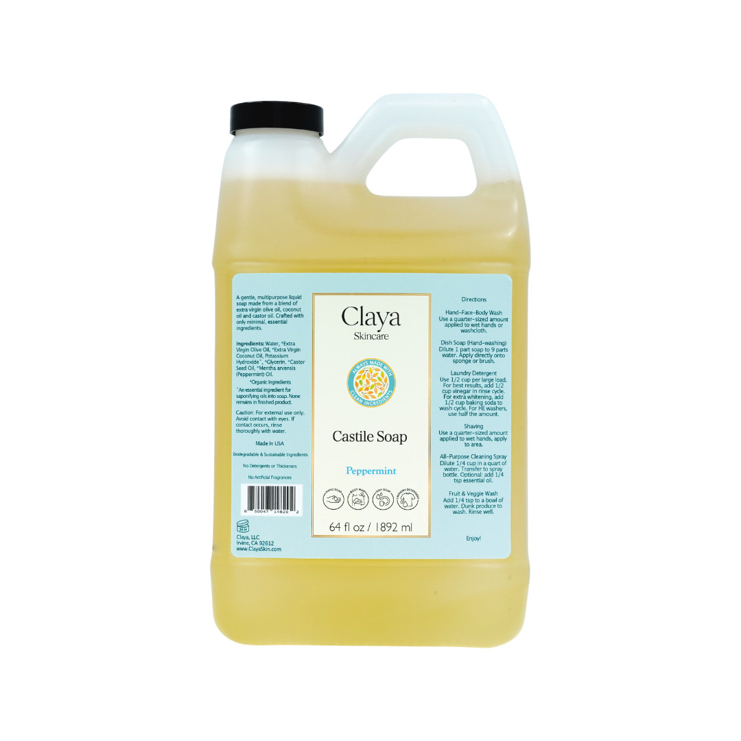 Liquid Castile Soap – Gentle For Sensitive Skin, Made From Organic Oils