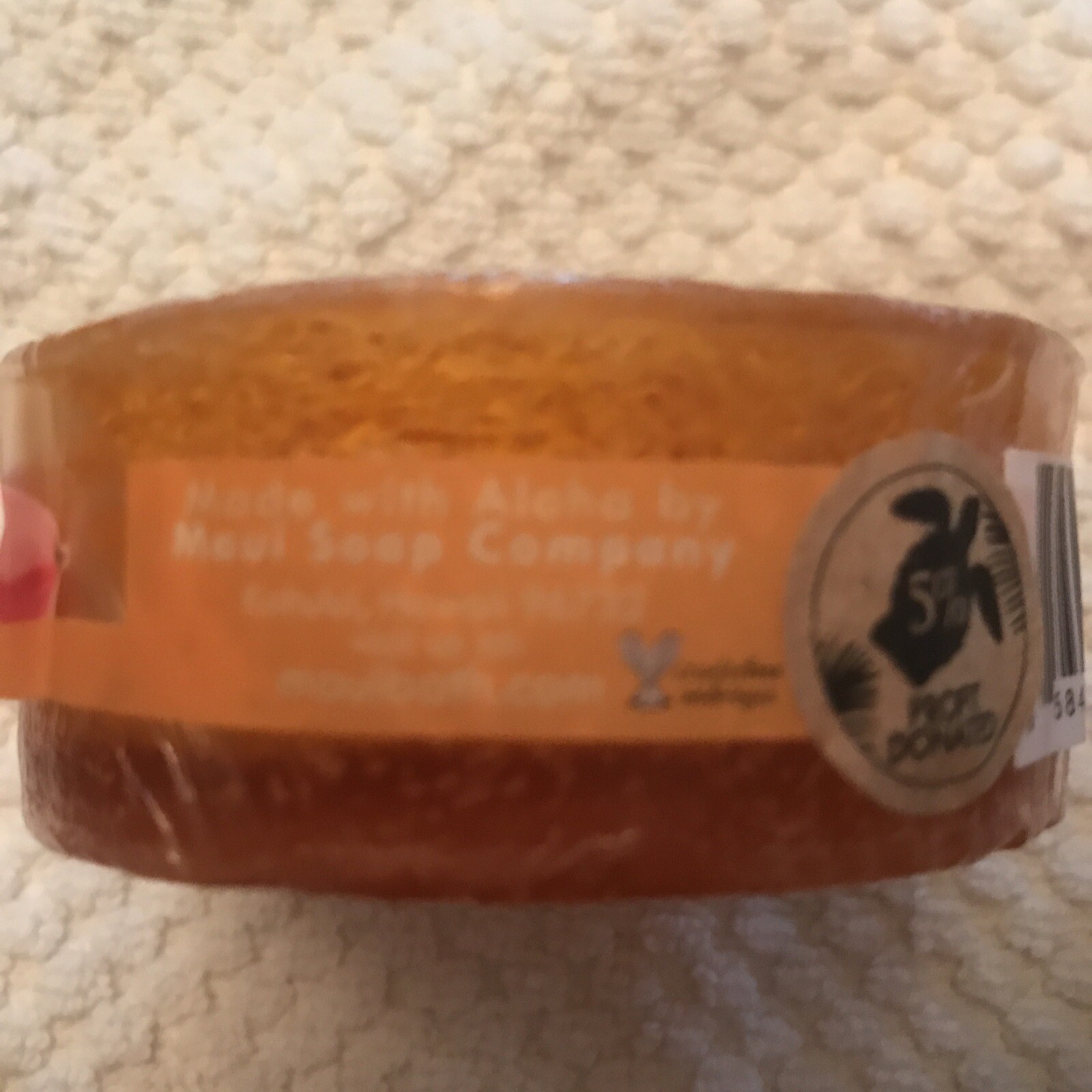 Hawaiian Loofah Soap Mango Made By The Maui Soap Co With Sea Salt & Kukui.