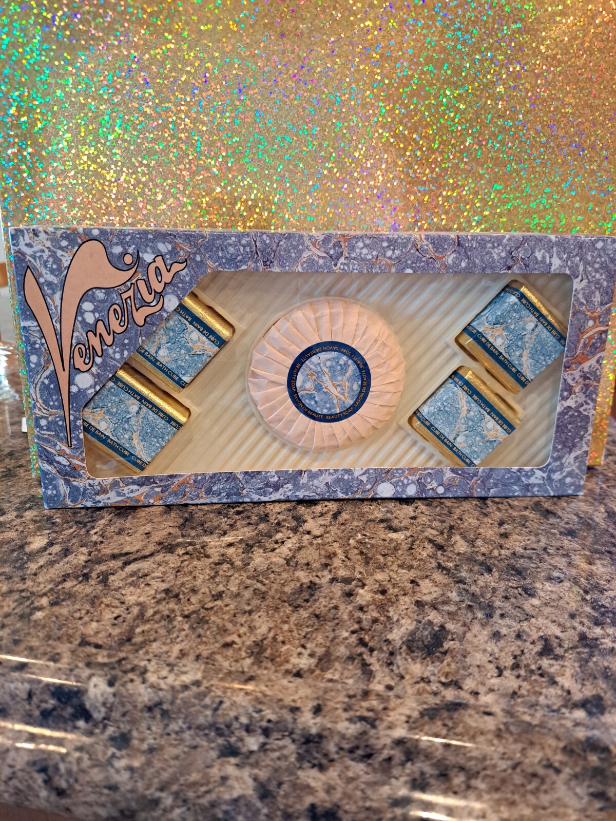 Venezia Soap & Bath Cube Set, Vintage, NEW in BOX