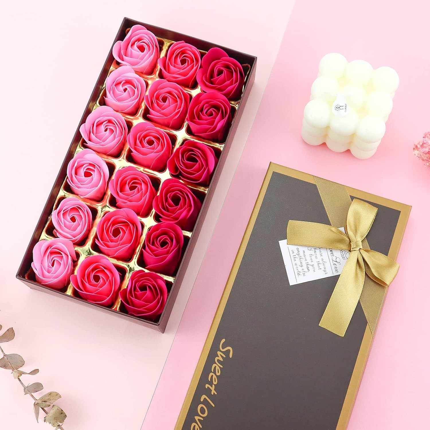 Floral Scented Bath Soap – 18 Rose-Shaped Petals Gift Set for Women & Teens