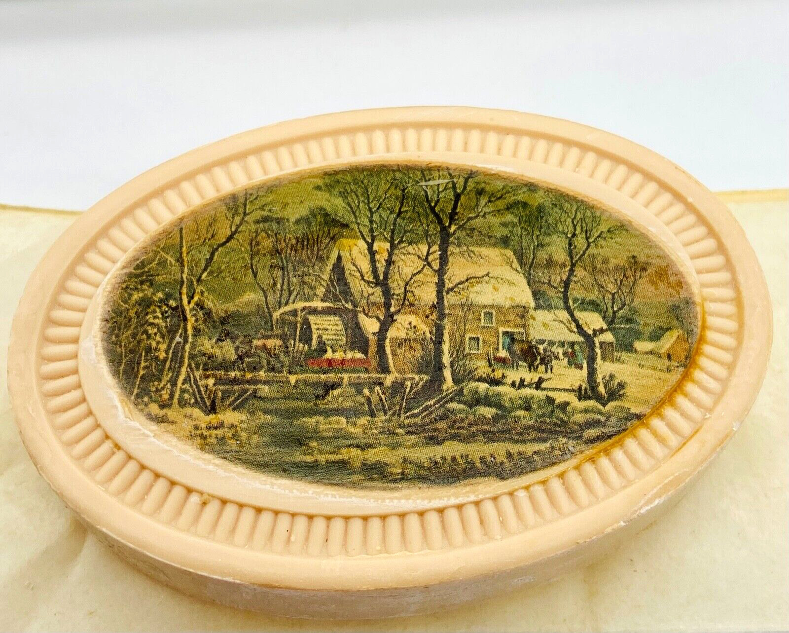 Avon Soaps 1876 Winterscapes Currier & Ives Design 2 Bars In Original Box