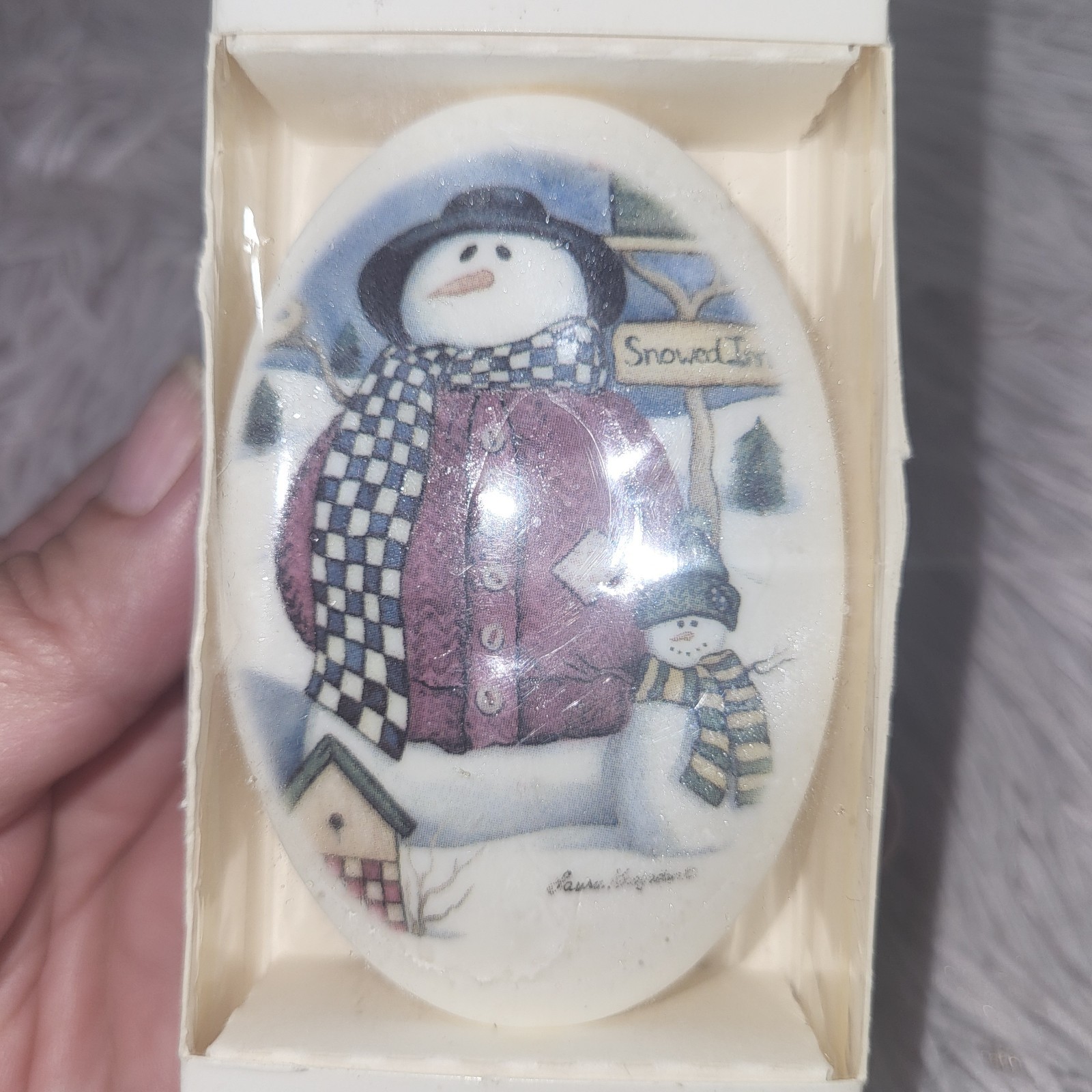 Soap Art Christmas Holiday Picture Soap Bar With Snowman Lasting Impressions