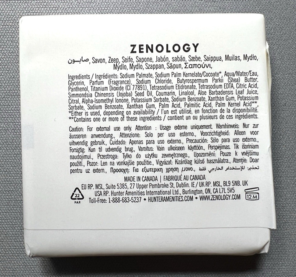 Lot of 10 Zenology Fycus Sycomorus Scent Bar Soap 1oz Bars Travel / Hotel Size