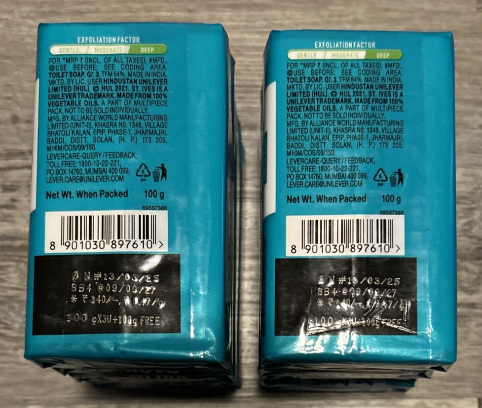 8 Bars St. Ives Coconut Water, Aloe & Walnut Scrub Soap 3.5oz X 4pk X 2