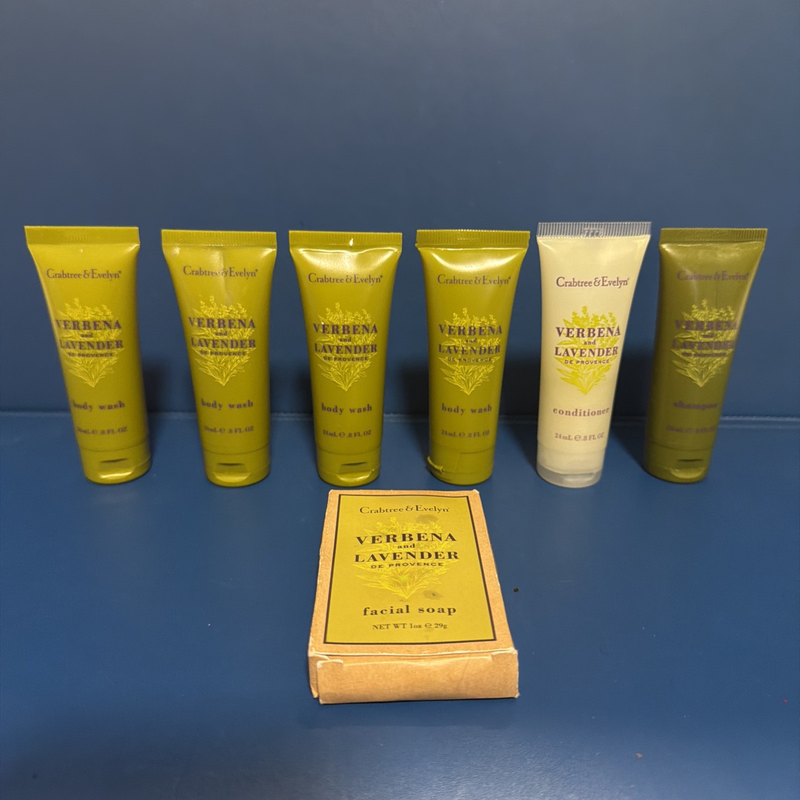 Crabtree & Evelyn Bath Shampoo,Conditioner, Body Wash &Soap- Travel Size 7 pcs