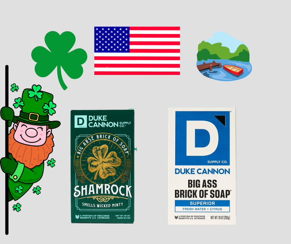 Duke Cannon Big Ass Brick Of Soap Superior + Shamrock Minty Benefits Vets Lot 2