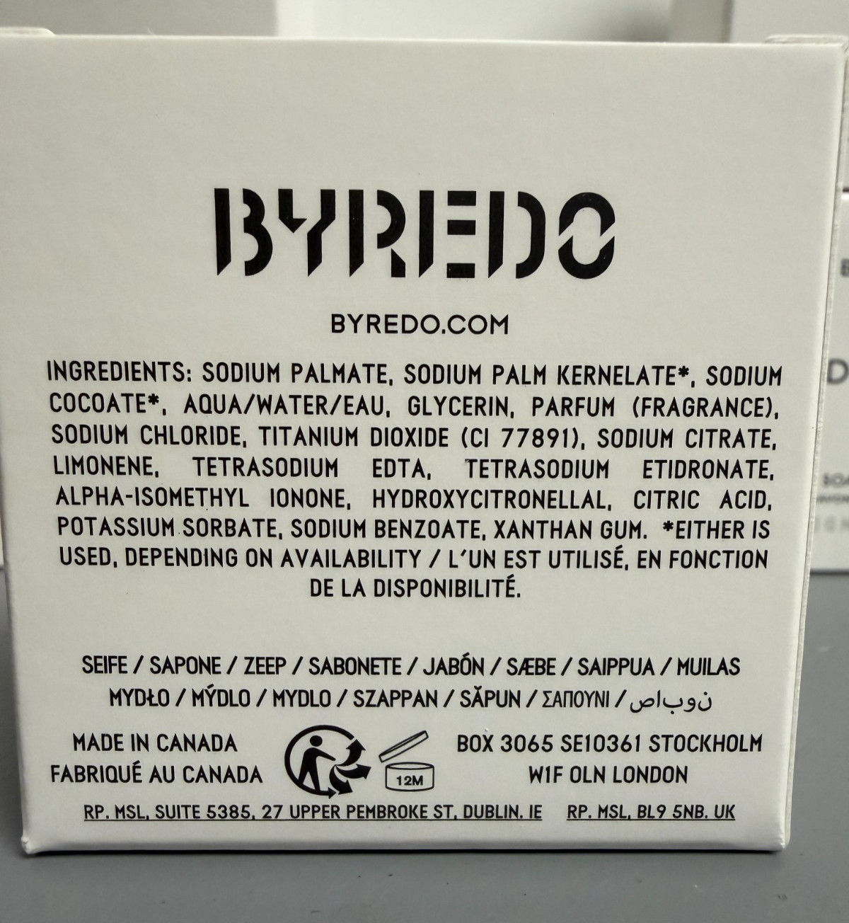 10 PACK BYREDO Bal D’Afrique WHITE Soap Bar Lot 1oz 30g each Travel Size Facial