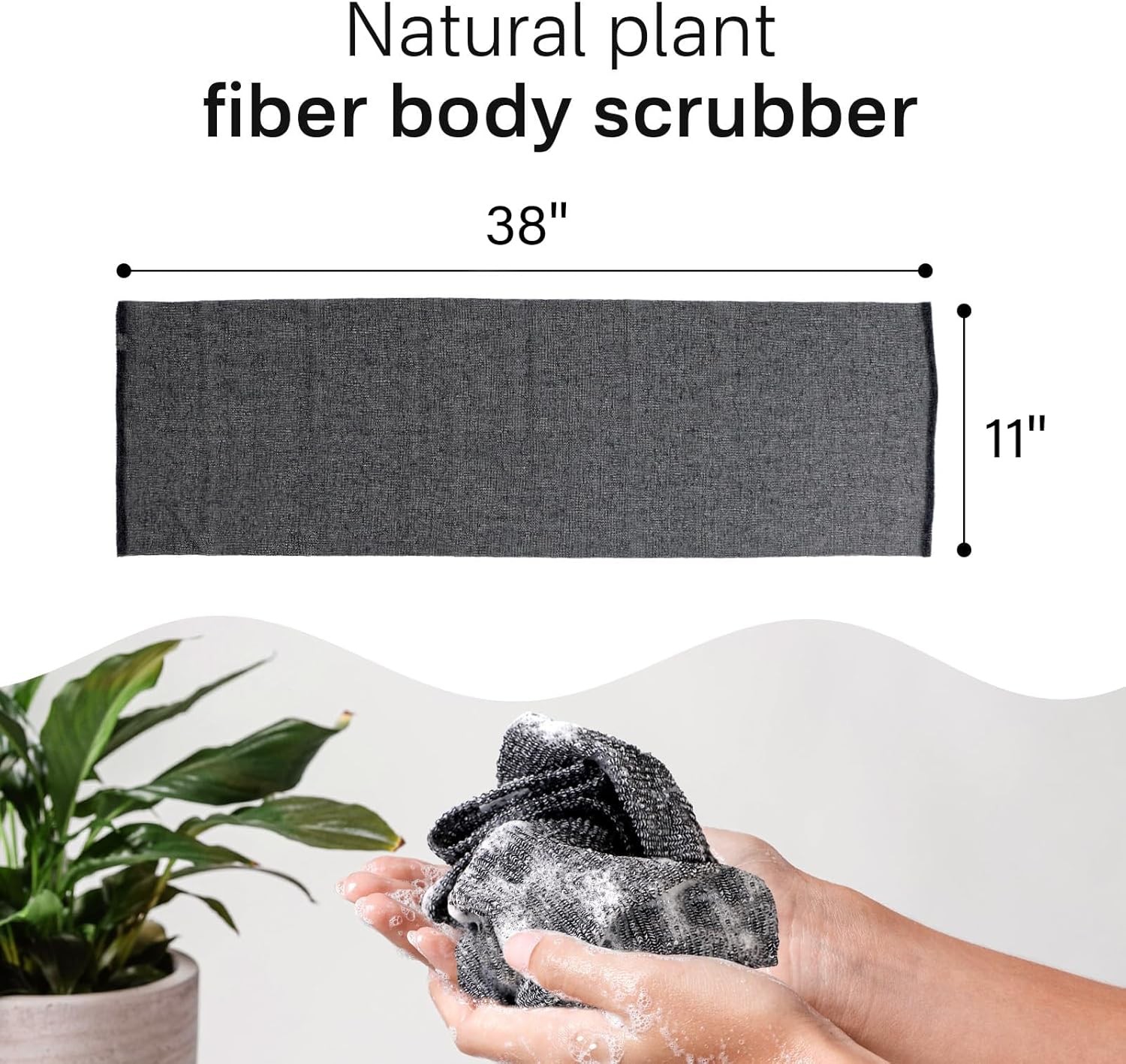 Yiclick Exfoliating Washcloth Towel【3 Pack】- Body Scrubber Black