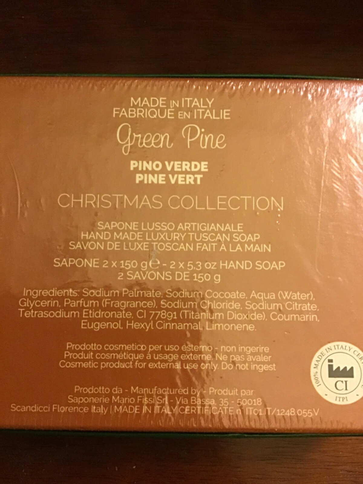 Saponerie Mario GREEN PINE Soap 2x 5.3 oz oz Sealed