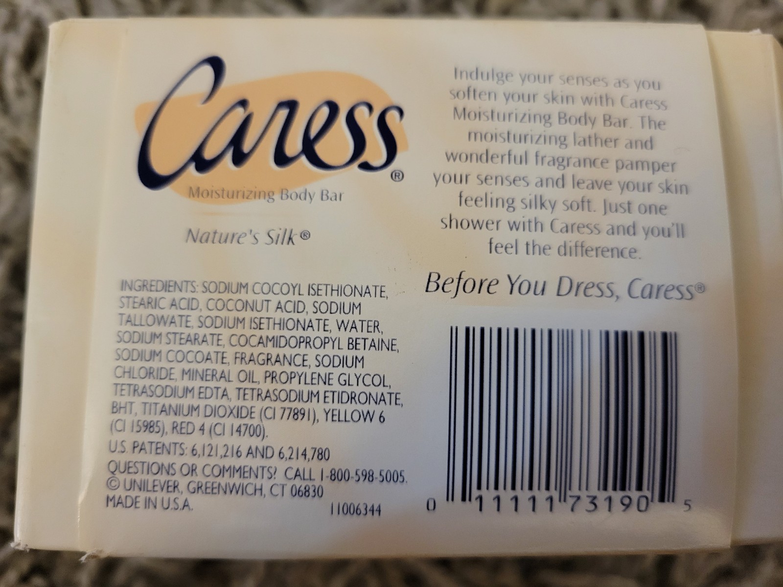 2 Pack VINTAGE 2001 Caress Moisturizing Body Bar Soap Nature’s Silk 4.75 oz each