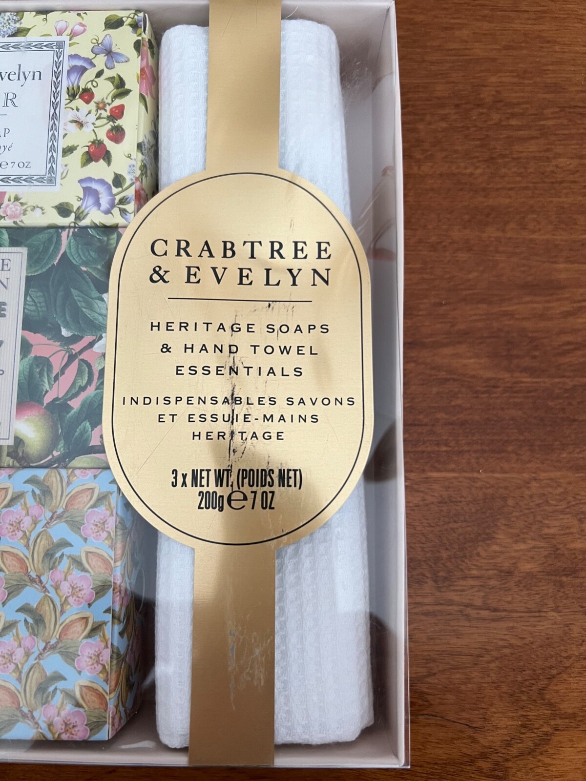 Crabtree & Evelyn Heritage Soaps and Hand Towel Essentials 3 Soaps x 7oz each