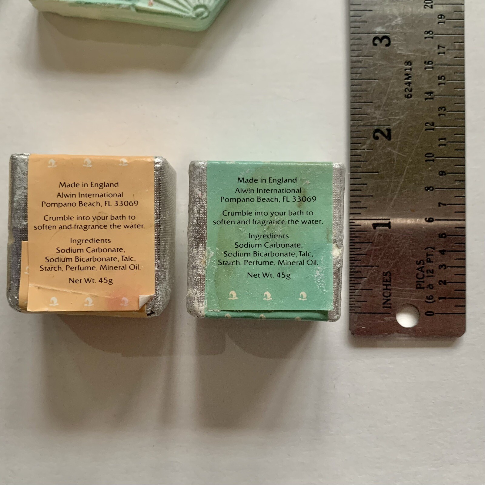 Lot of 9 Vintage Miniature Bathroom Soaps Fan Pineapple Shell Rose Cube Alwin