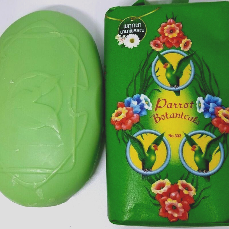 Thai Herbal Parrot Bar Soap Unique Botanical Scent Bath Body 70 g 12 bar.