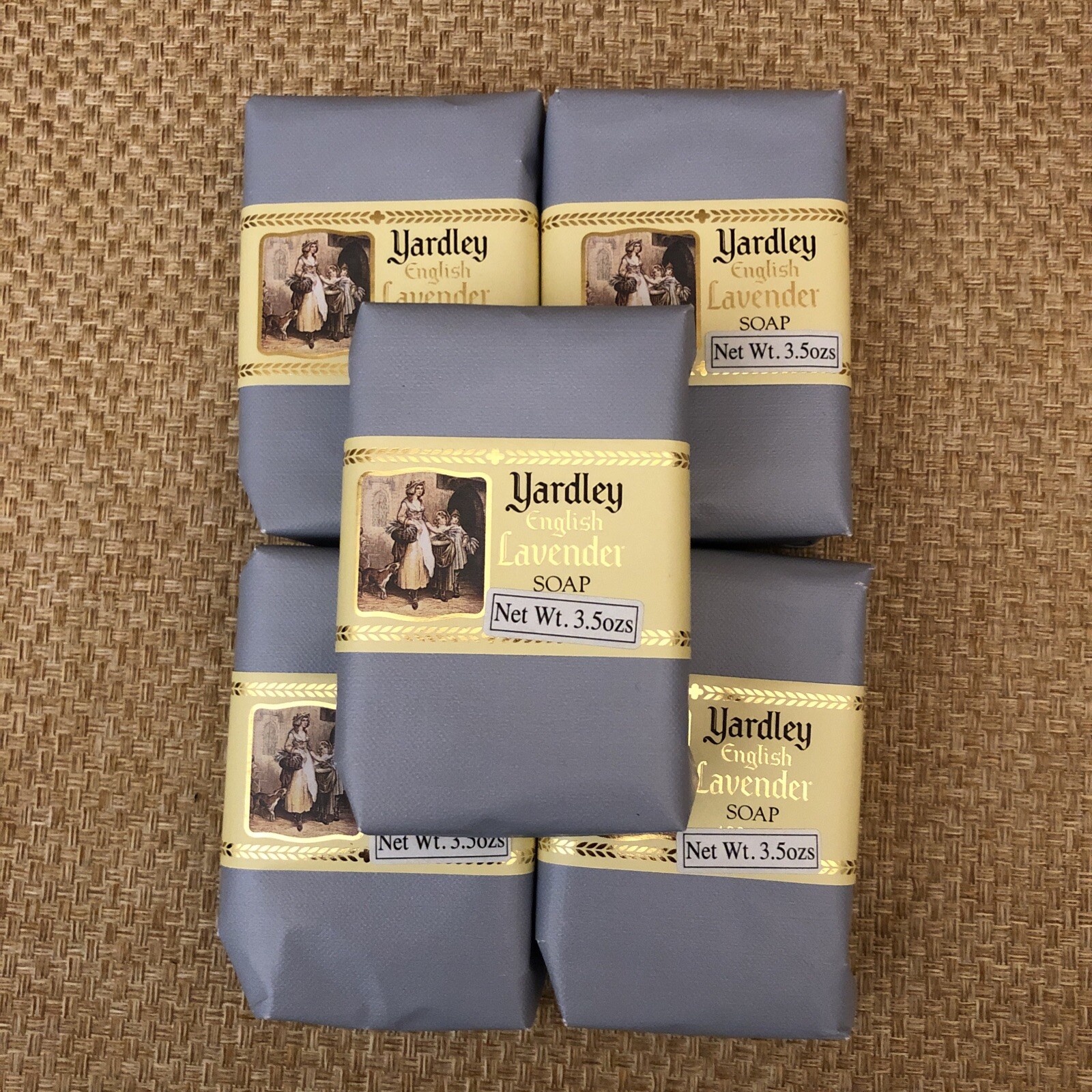 Vintage Yardley English Lavender Soap 5 Bar Lot 3.5 oz ea Scented Aromatherapy