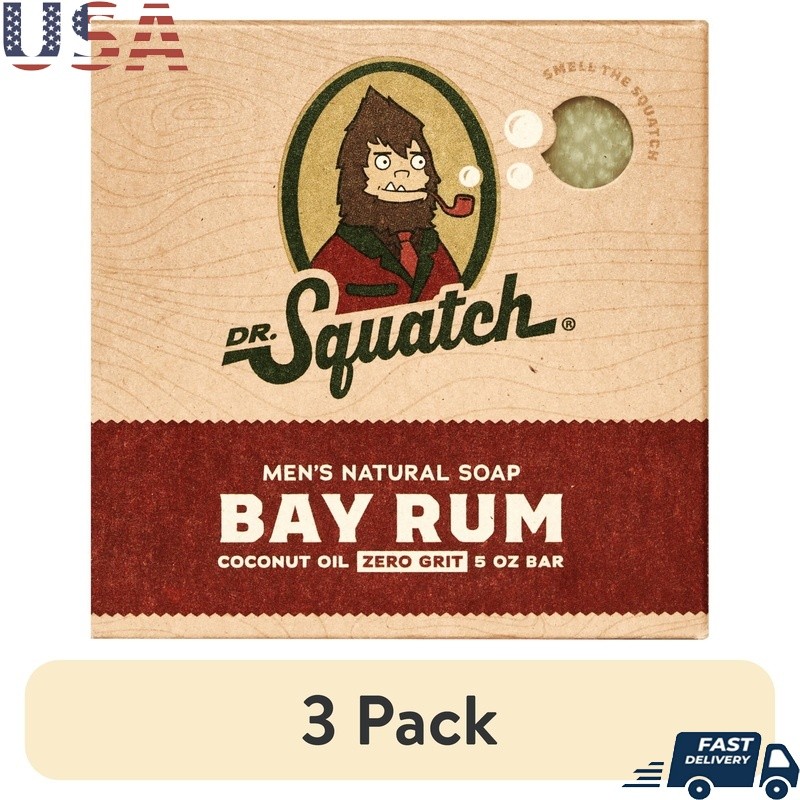 3 Pack Bay Rum Natural Bar Soap Men Handmade Moisturizing Tropical Scent New