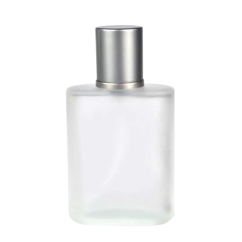 Refillable Perfume Spray Glass Atomizer Empty Bottle Flat Shape Frosted Style