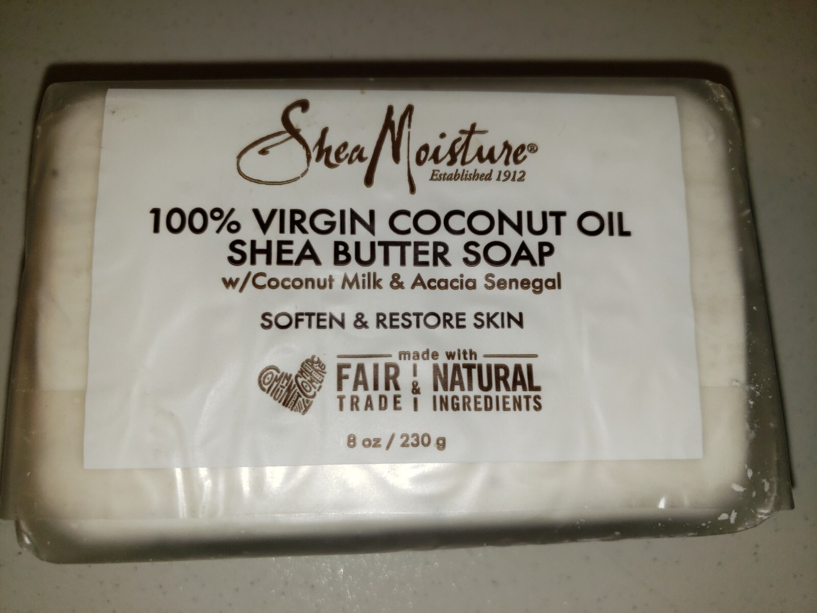 Shea Moisture 100% Virgin Coconut Oil Butter Bar Soap Men Women 8oz 230g Lot New