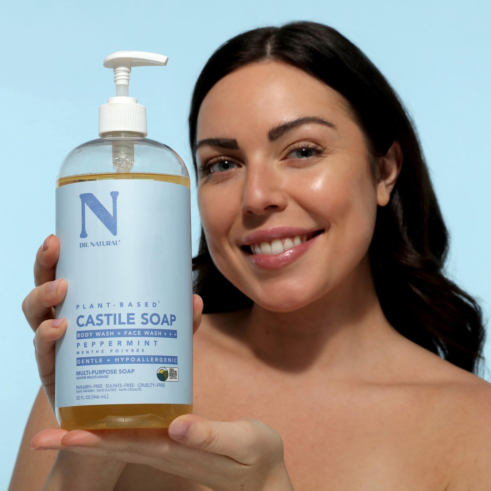 Dr Natural Castile Liquid Soap 32 Fl Oz Multi Purpose Body Face Shampoo Safe …